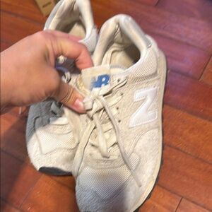 New Balance Off-White and Blue Sneakers